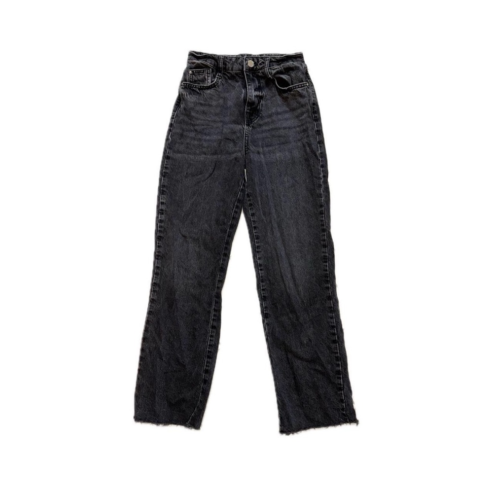 Zara High Waisted Black Denim Mom Jeans